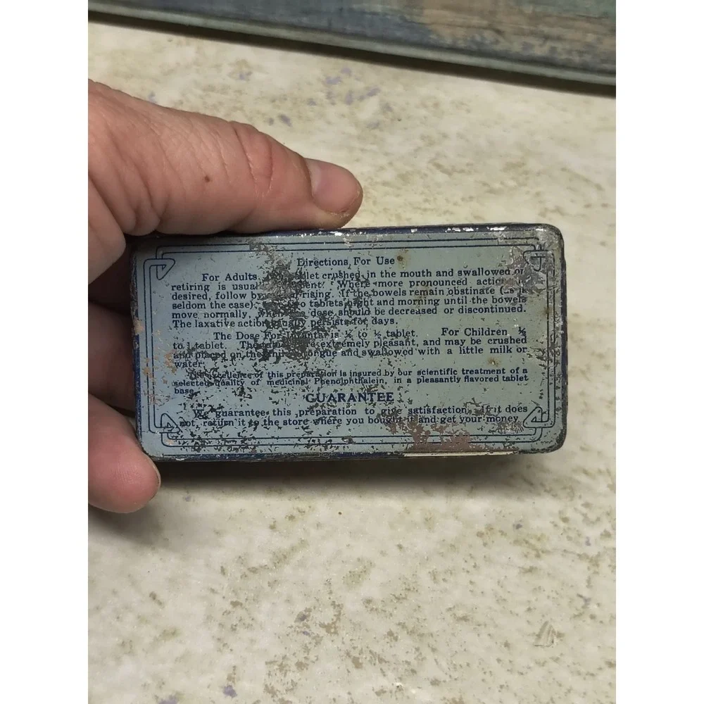 Vintage Antique‎ REXALL ORDERLIES Laxative Medicine Tin United Drug Co Jan 1912